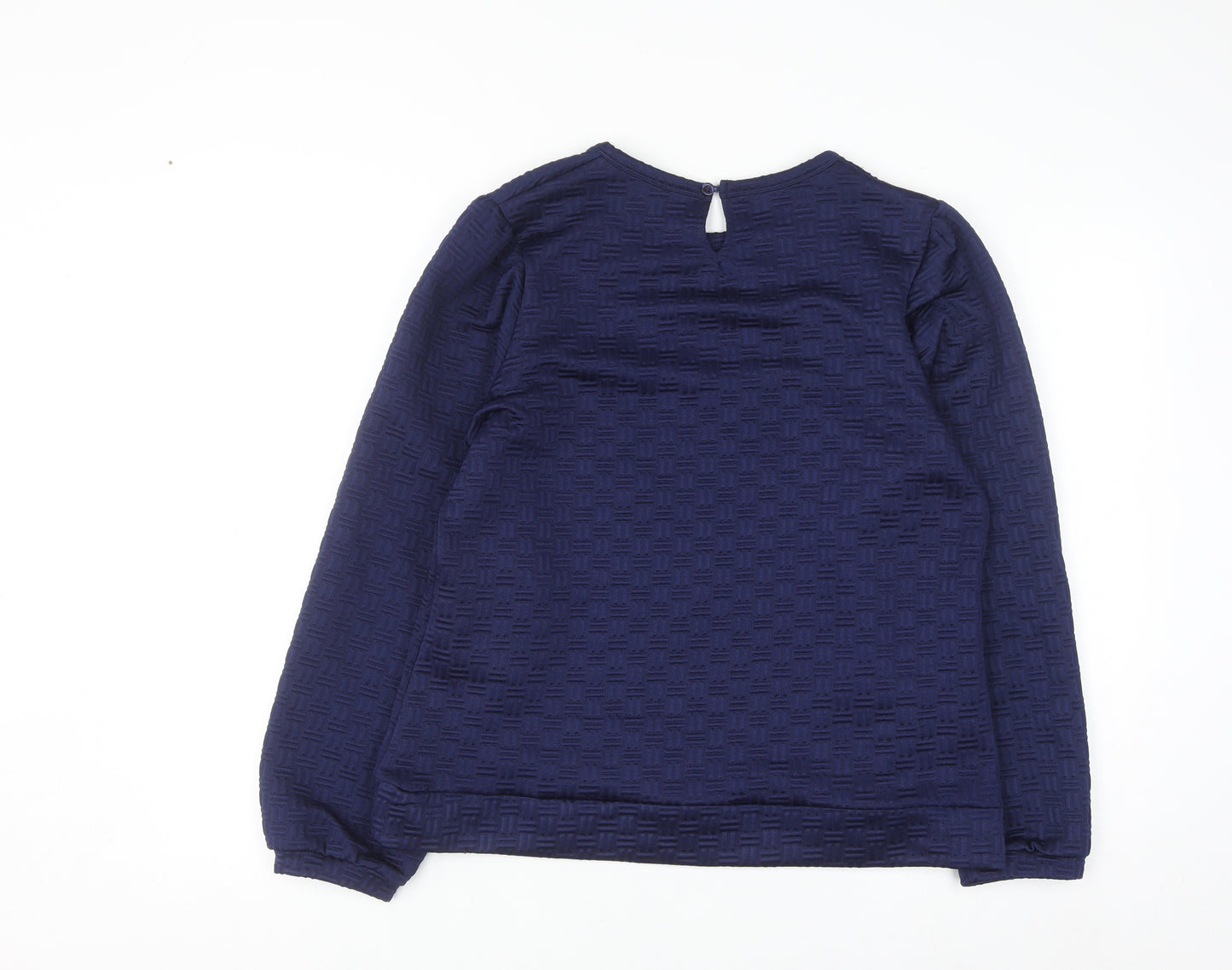 Savida Womens Navy Blue Pullover Sweatshirt Large Textured Long Sleeve