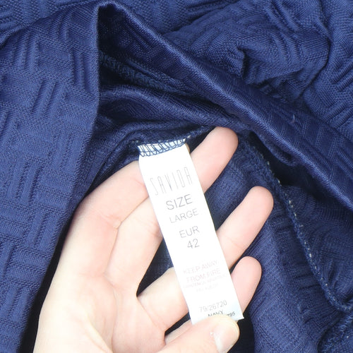 Savida Womens Navy Blue Pullover Sweatshirt Large Textured Long Sleeve