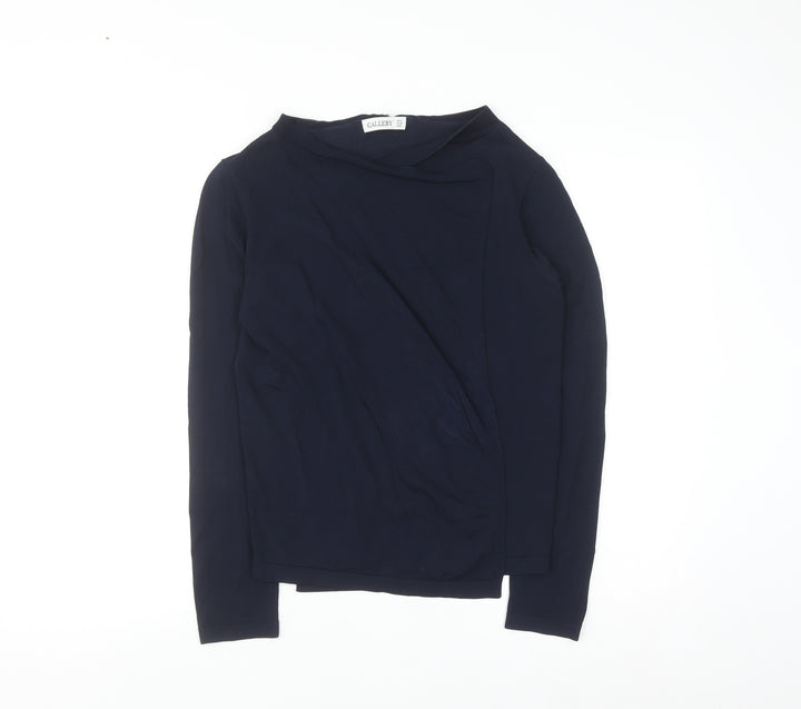Gallery Women's Blue Boat Neck Long Sleeve Pullover Jumper Size M