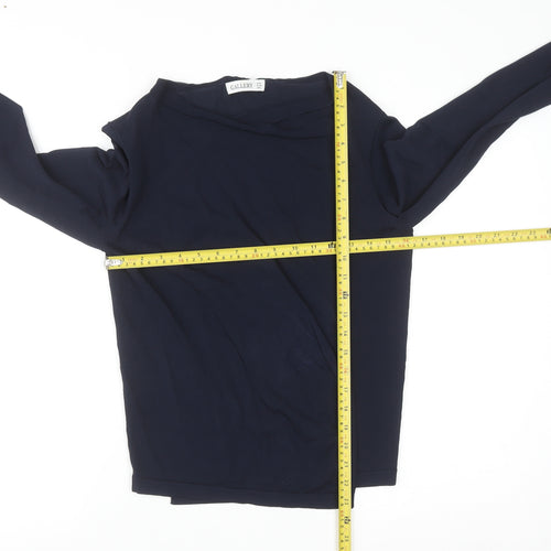 Gallery Women's Blue Boat Neck Long Sleeve Pullover Jumper Size M