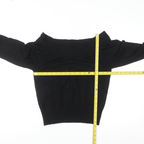 River Island Women’s Black Boat Neck Knit Jumper Size 14