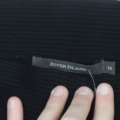 River Island Women’s Black Boat Neck Knit Jumper Size 14