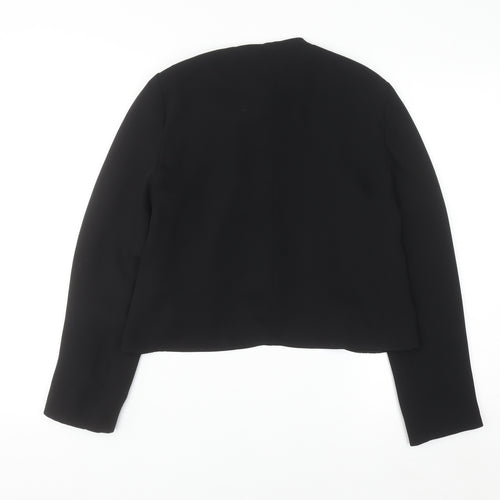 Zara Women Black Bow Neck Long Sleeve Wrap Blouse Size 12
