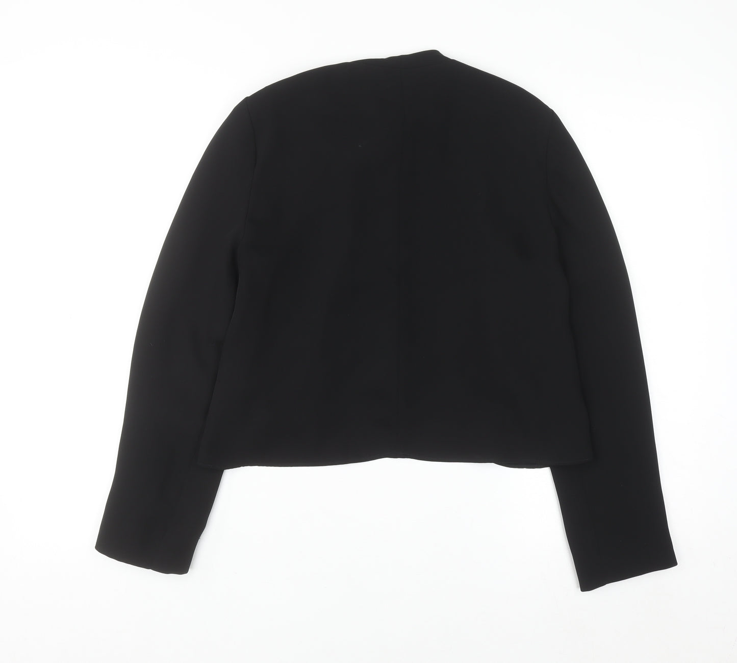 Zara Women Black Bow Neck Long Sleeve Wrap Blouse Size 12