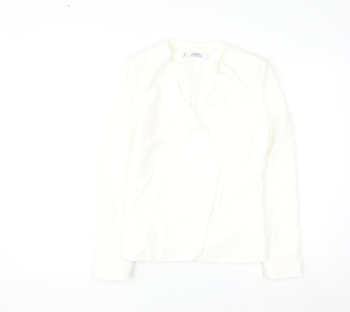 Mango Women Ivory Suit Collection Blazer XS Slim Fit Polyester Blend