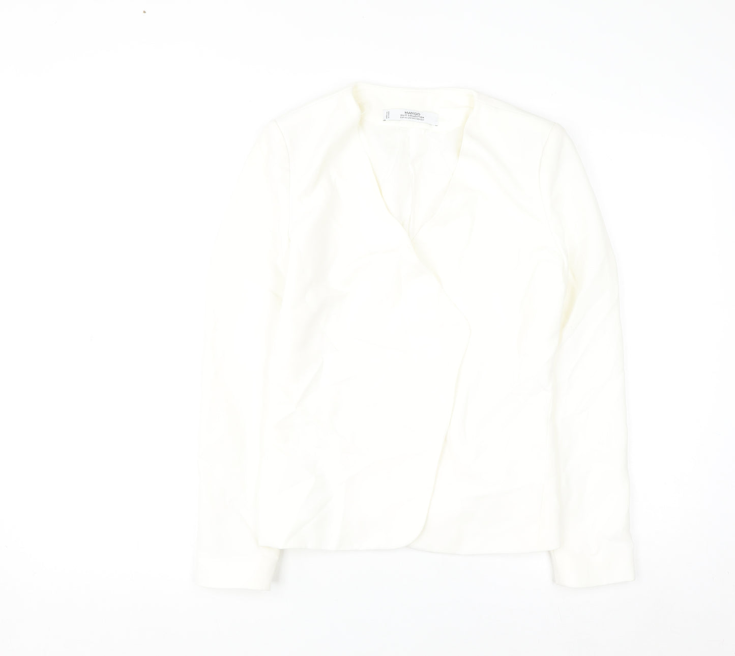 Mango Women Ivory Suit Collection Blazer XS Slim Fit Polyester Blend