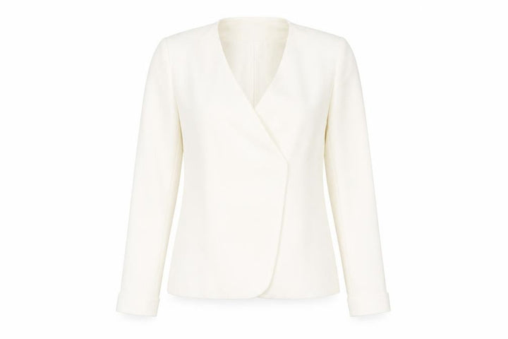 Mango Women Ivory Suit Collection Blazer XS Slim Fit Polyester Blend