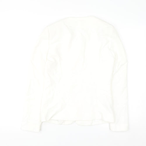 Mango Women Ivory Suit Collection Blazer XS Slim Fit Polyester Blend