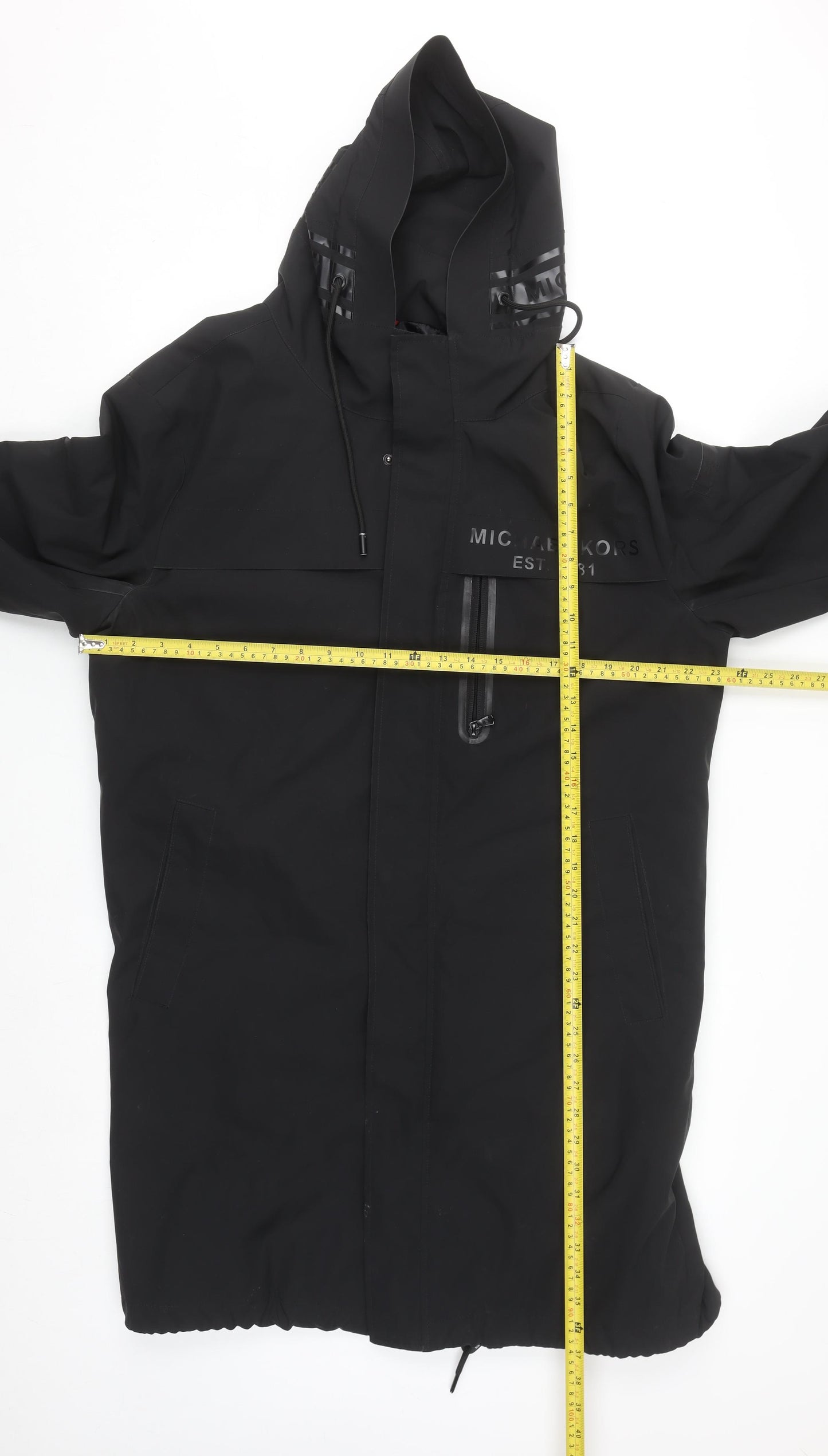 Michael Kors Men Black Hooded Waterproof Parka Coat Size M
