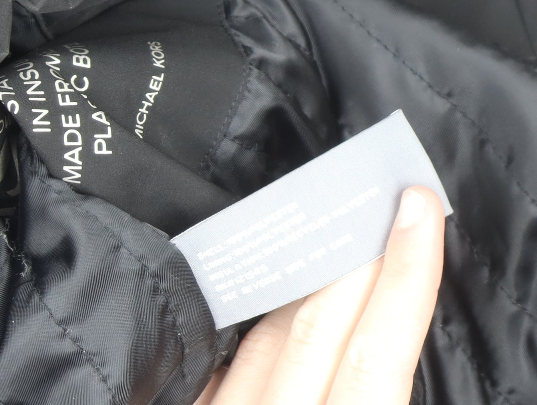 Michael Kors Men Black Hooded Waterproof Parka Coat Size M