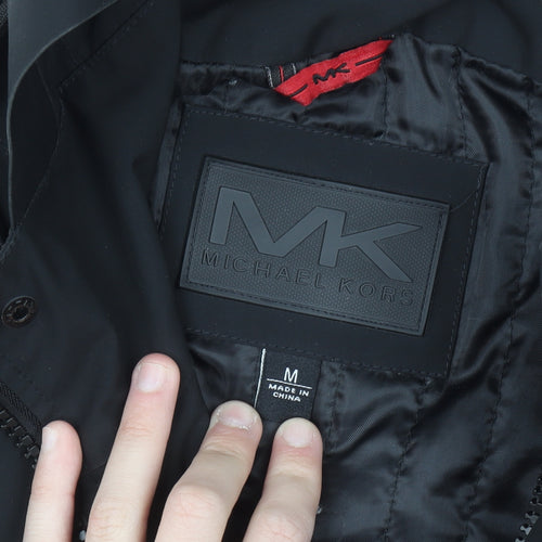 Michael Kors Men Black Hooded Waterproof Parka Coat Size M
