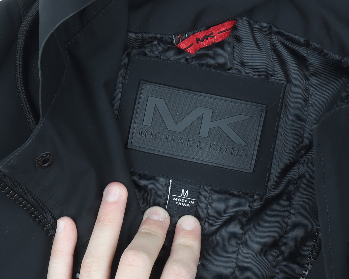 Michael Kors Men Black Hooded Waterproof Parka Coat Size M