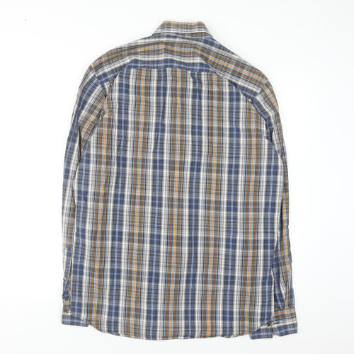 Lerros Men's Blue Check Long Sleeve Cotton Button-Up Shirt Size L