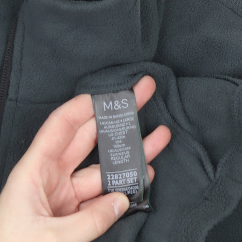 Marks and Spencer Men's Grey Fleece Full Zip Sweatshirt Size L