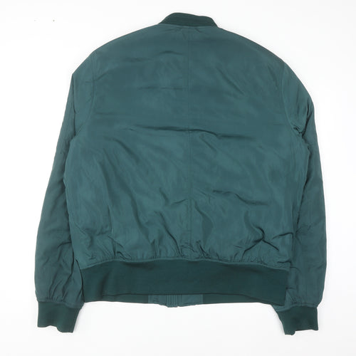 ASOS Men’s Green Bomber Jacket 2XL Long Polyester Zip Casual