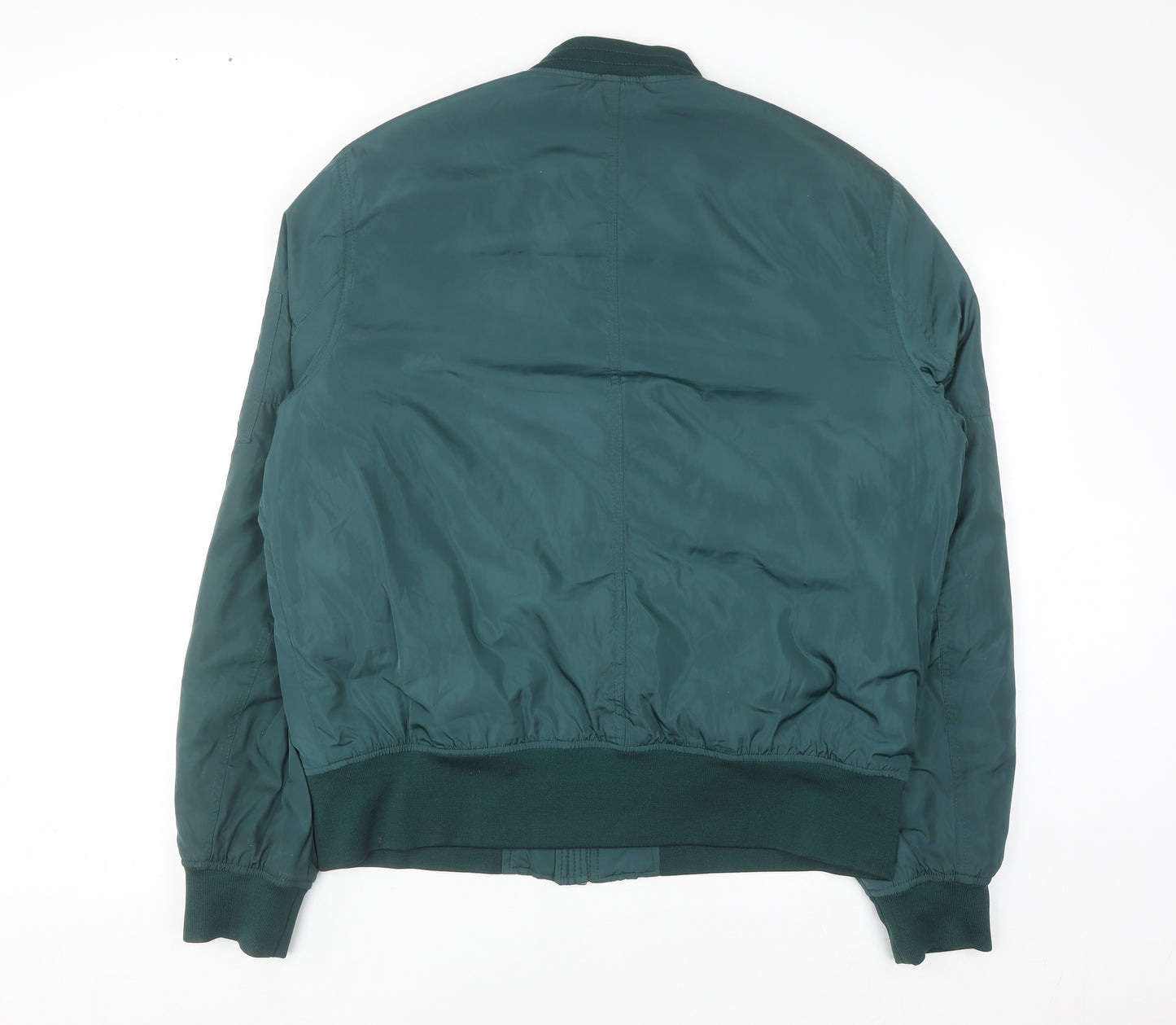 ASOS Men’s Green Bomber Jacket 2XL Long Polyester Zip Casual