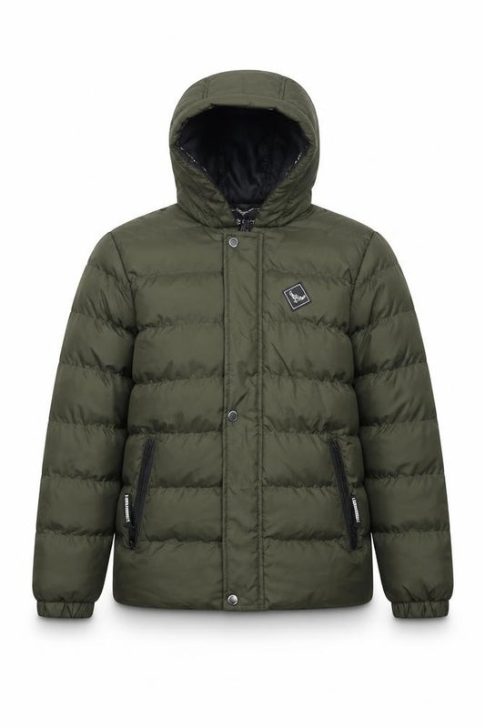 Threadboys Boys Green 11-12 Years Hooded Puffer Jacket Winter Coat