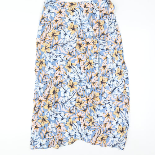 New Look Women's Multicoloured Floral Wrap Midi Skirt Size 10