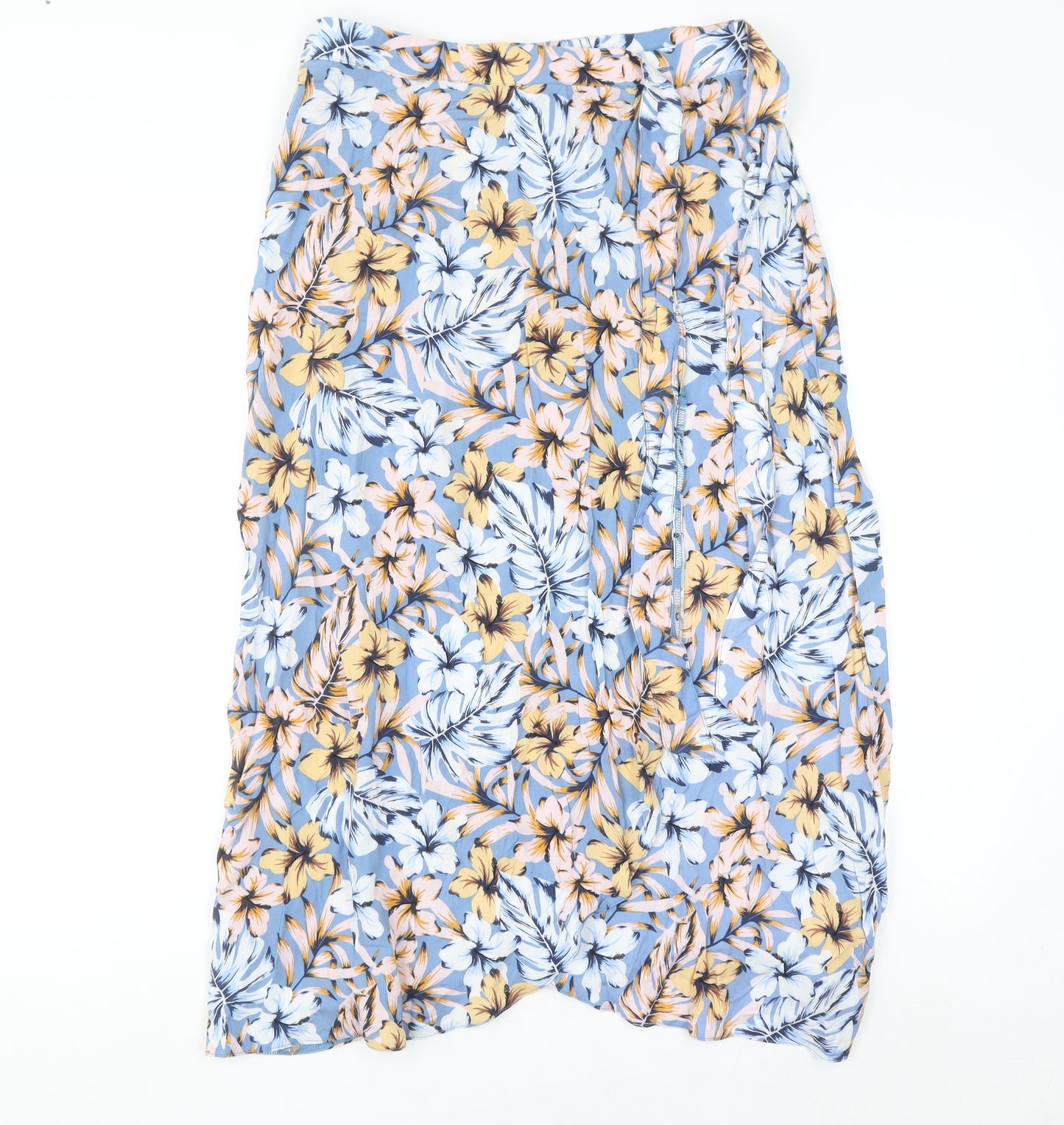 New Look Women's Multicoloured Floral Wrap Midi Skirt Size 10