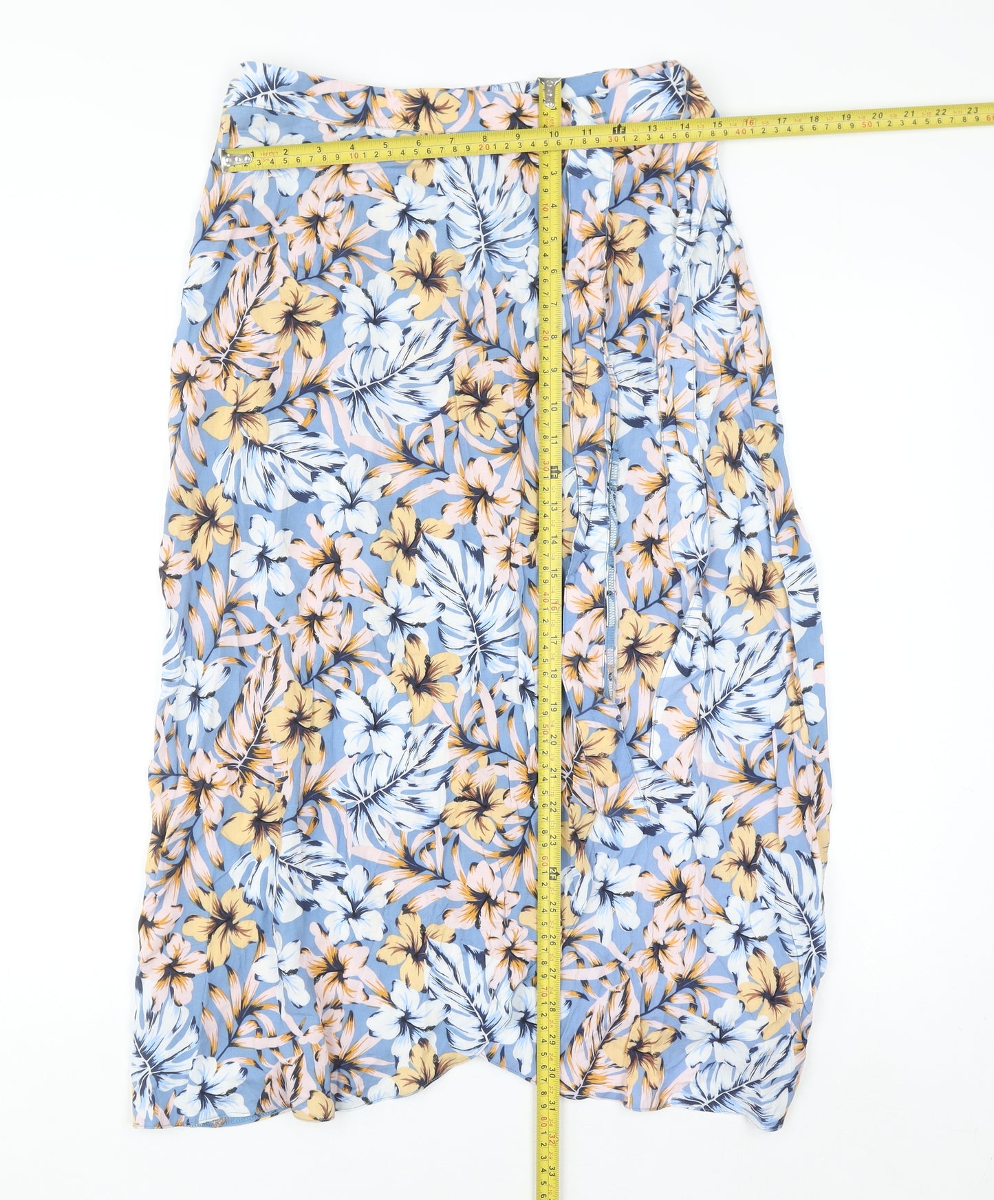New Look Women's Multicoloured Floral Wrap Midi Skirt Size 10
