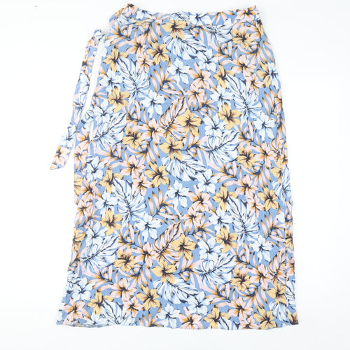 New Look Women's Multicoloured Floral Wrap Midi Skirt Size 10