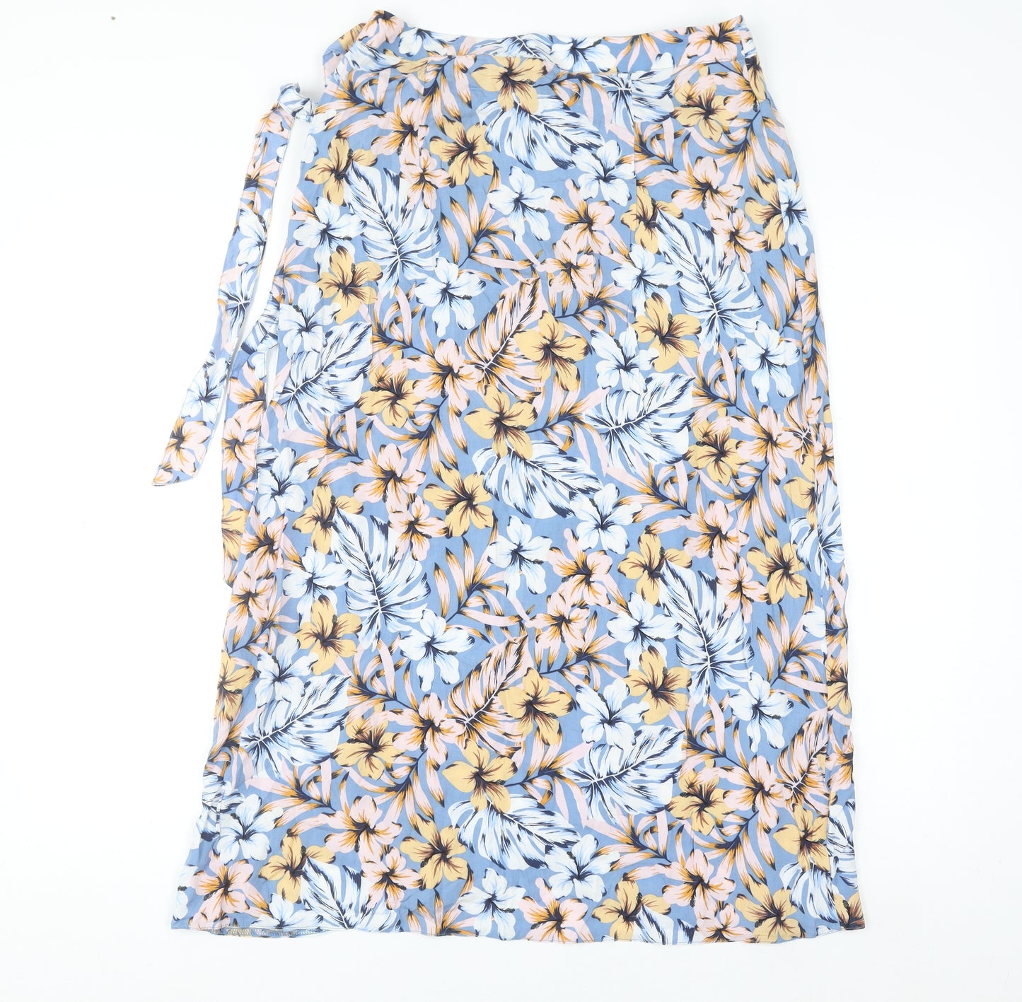 New Look Women's Multicoloured Floral Wrap Midi Skirt Size 10