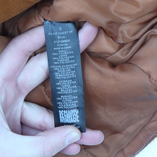 Reclaimed Vintage Men's Brown Lined Button Jacket Size S 38in Regular Fit