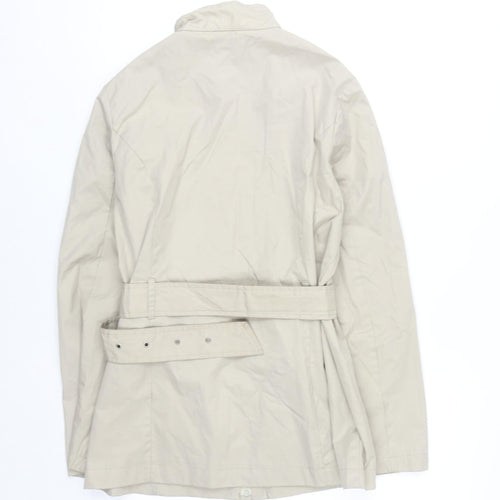ALIEN OUTERWEAR Womens Beige Belted Trench Coat Size 12