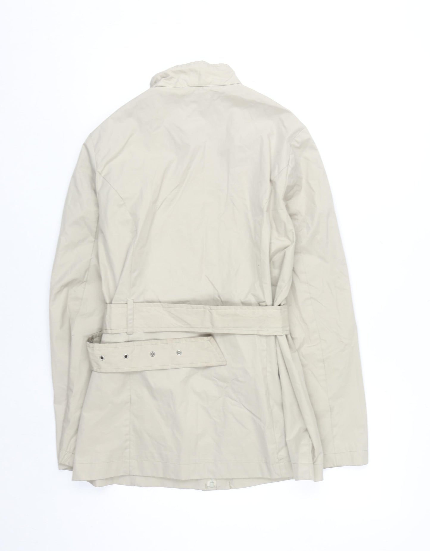 ALIEN OUTERWEAR Womens Beige Belted Trench Coat Size 12