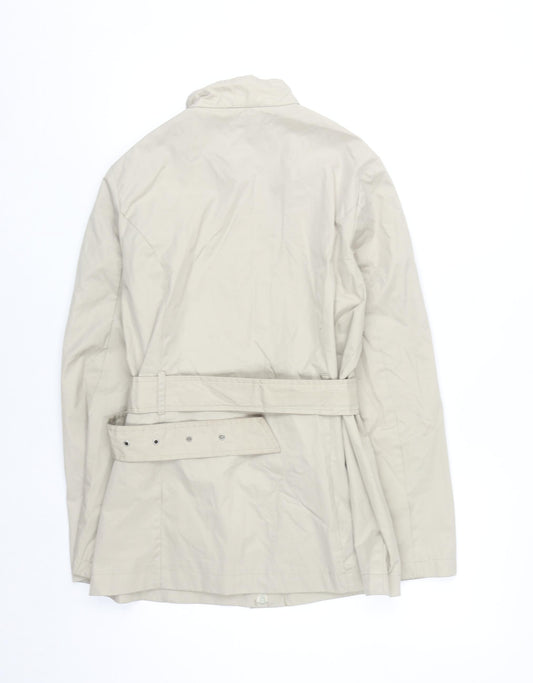 ALIEN OUTERWEAR Womens Beige Belted Trench Coat Size 12