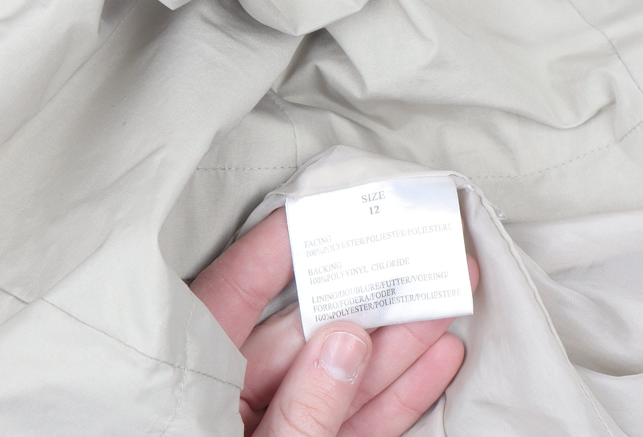 ALIEN OUTERWEAR Womens Beige Belted Trench Coat Size 12