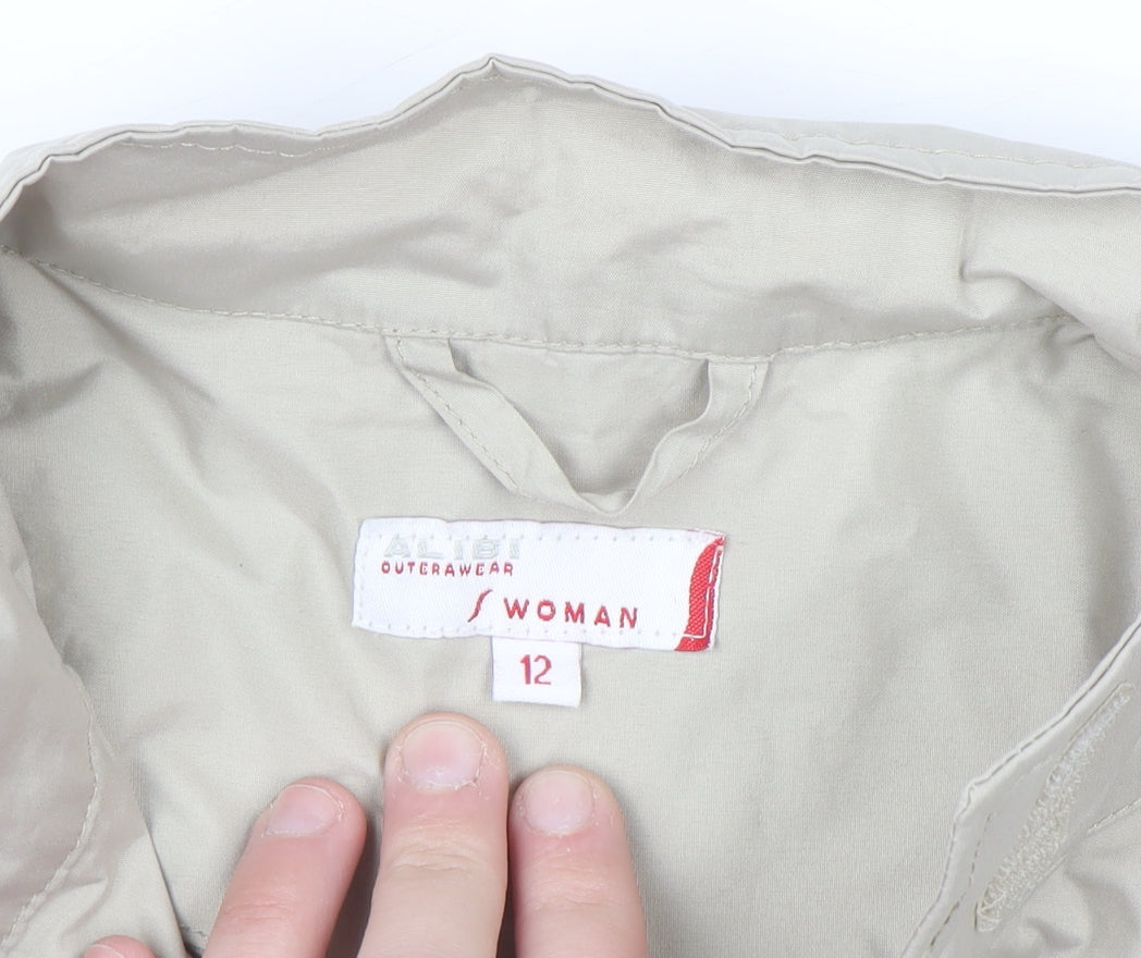 ALIEN OUTERWEAR Womens Beige Belted Trench Coat Size 12