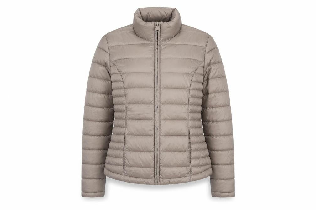 Front view of Colours Women's Beige Lightweight Packable Puffer Jacket S