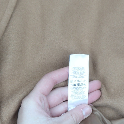 Primark Women’s Beige Long Overcoat Size 16 Classic Lined Button Style