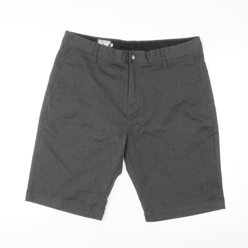 Volcom Men's Grey Chino Shorts Size 34 Classic Fit Casual