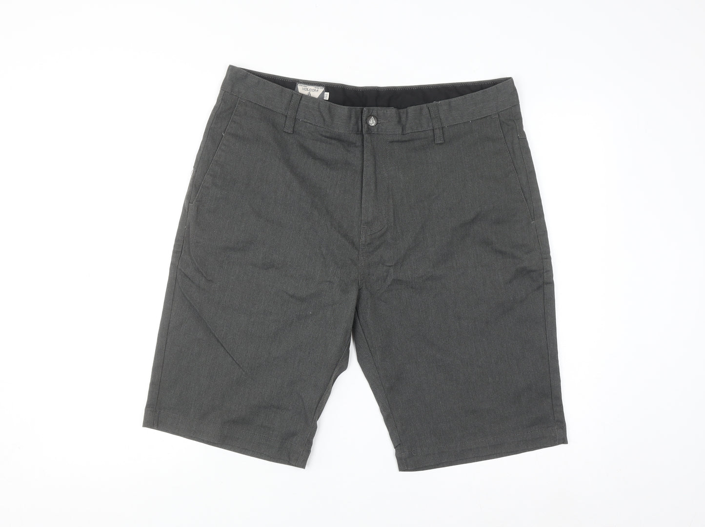Volcom Men's Grey Chino Shorts Size 34 Classic Fit Casual