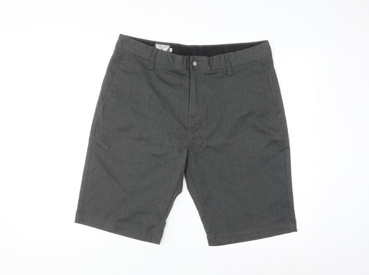 Volcom Men's Grey Chino Shorts Size 34 Classic Fit Casual