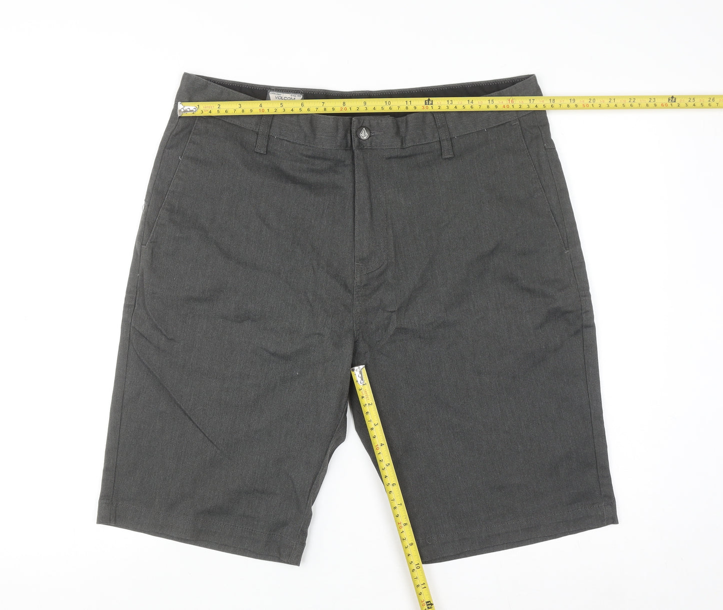 Volcom Men's Grey Chino Shorts Size 34 Classic Fit Casual