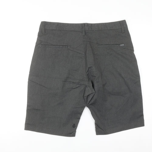Volcom Men's Grey Chino Shorts Size 34 Classic Fit Casual