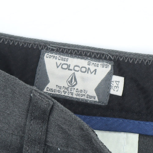 Volcom Men's Grey Chino Shorts Size 34 Classic Fit Casual