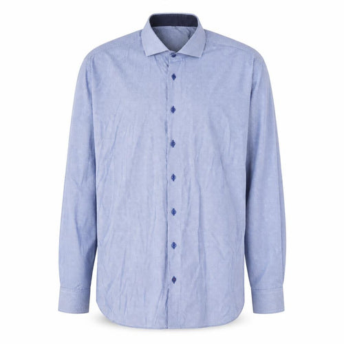 Eterna Men's Blue Slim Fit Long Sleeve Cotton Button-Up Shirt Size 17