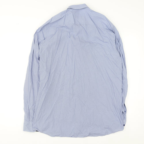 Eterna Men's Blue Slim Fit Long Sleeve Cotton Button-Up Shirt Size 17