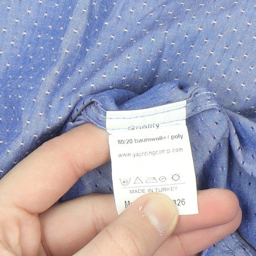 Yachting Company Men's Blue Long Sleeve Button-Up Shirt XL