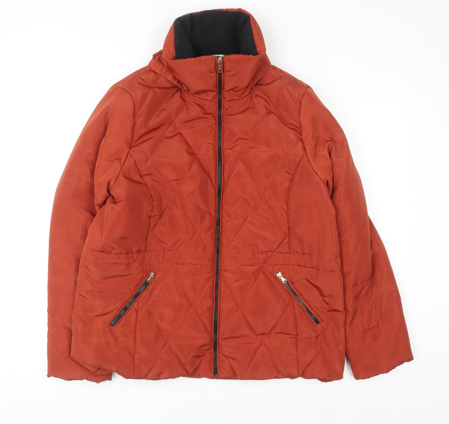 Classic Women's Brown Quilted Puffer Jacket Size 14