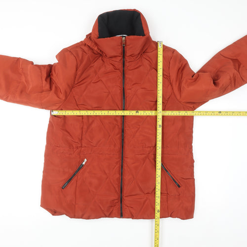 Classic Women's Brown Quilted Puffer Jacket Size 14