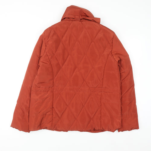Classic Women's Brown Quilted Puffer Jacket Size 14