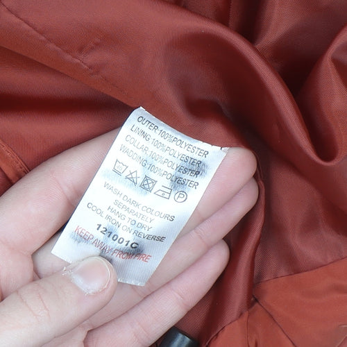 Classic Women's Brown Quilted Puffer Jacket Size 14