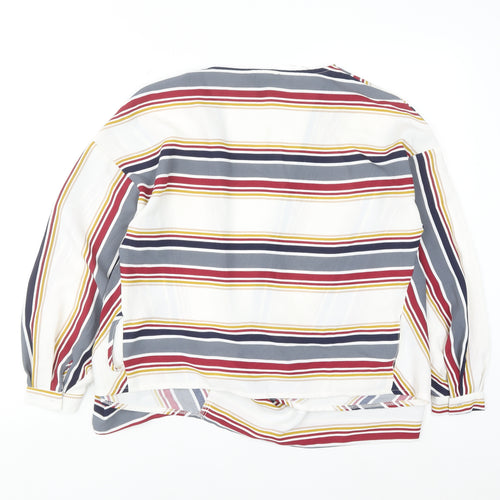 New Look Women’s Multicoloured Stripe Wrap Blouse UK 8