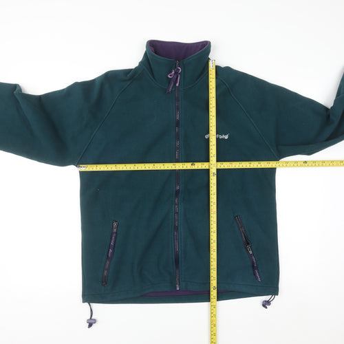 DuoFold Women's Green Full Zip Fleece Sweatshirt Size S Polyester Blend