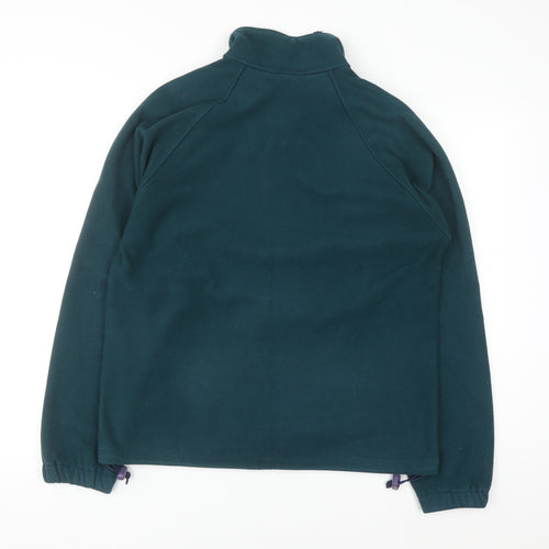 DuoFold Women's Green Full Zip Fleece Sweatshirt Size S Polyester Blend